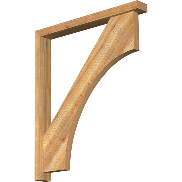 Ekena Millwork Westlake Block Rough Sawn Bracket w/ Offset Brace, Western Red Cedar, 4"W x 34"D x 40"H BKT0402X34X40WTL05RWR - main